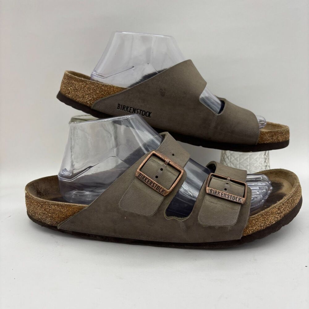 Birkenstock Milano Taupe Oiled Leather Sandals Backstrap Unisex EU 42